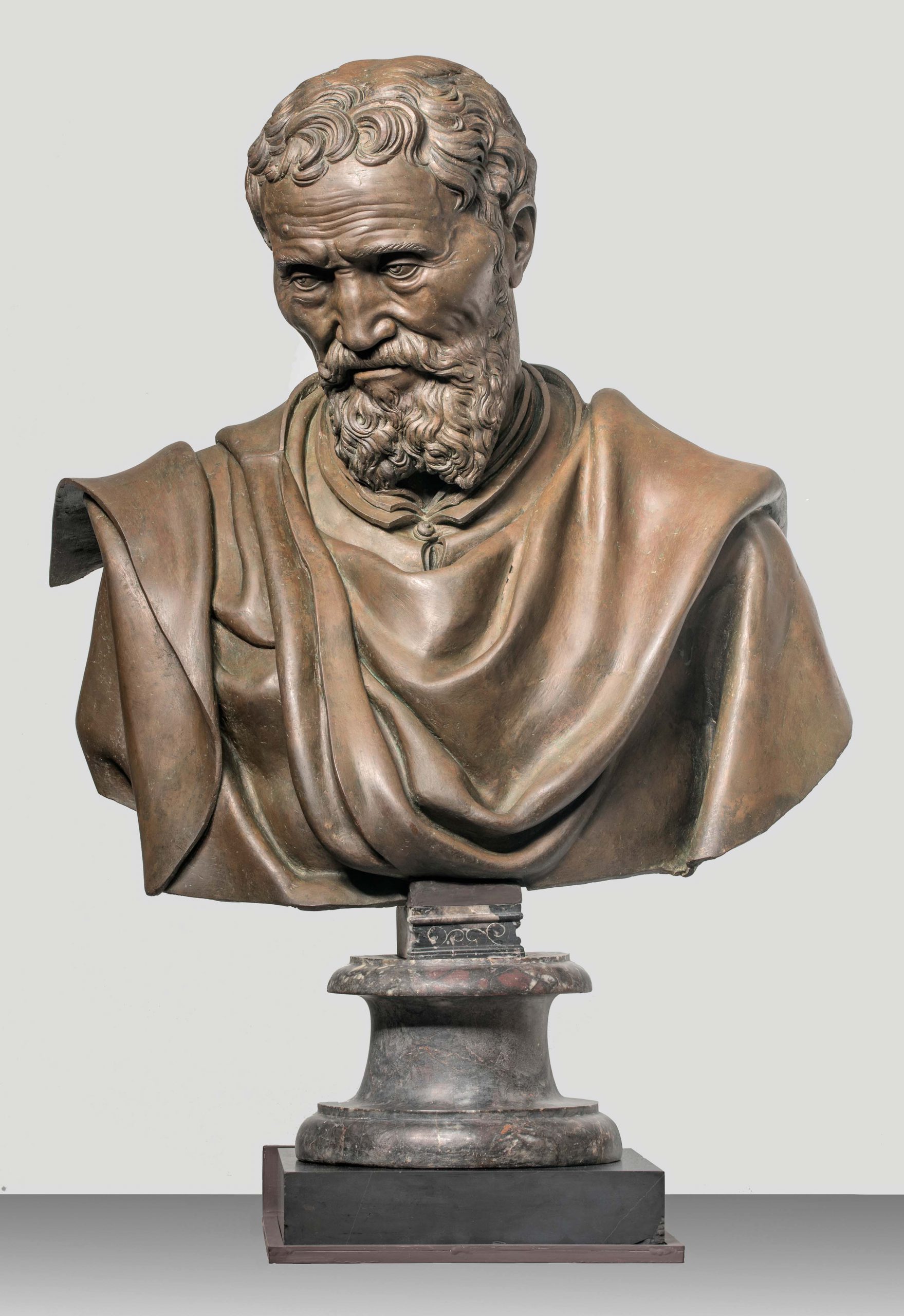 Bust of Michelangelo back on display