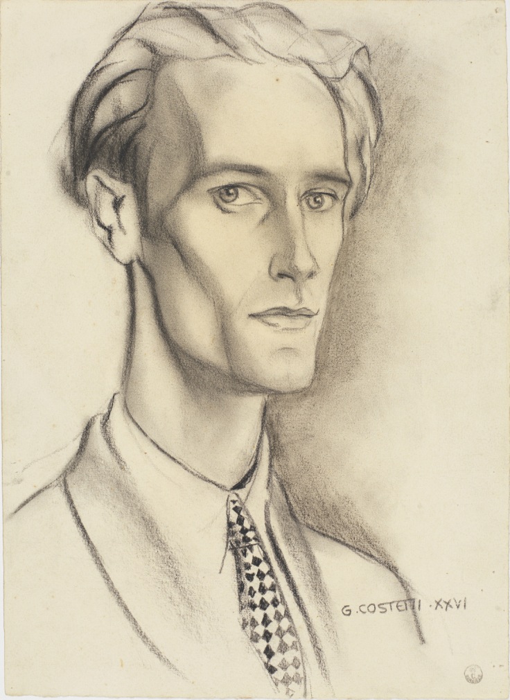 Giovanni Costetti (Reggio Emila, 1874 - Settignano, 1949), Profile of Giuseppe Lanza del Vasto, 1926.