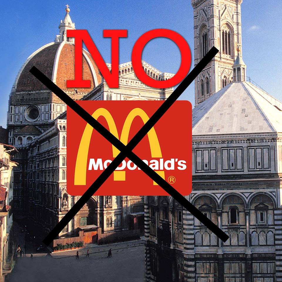 The profile photo on the NO al mcdonald's in piazza Duomo Facebook group.