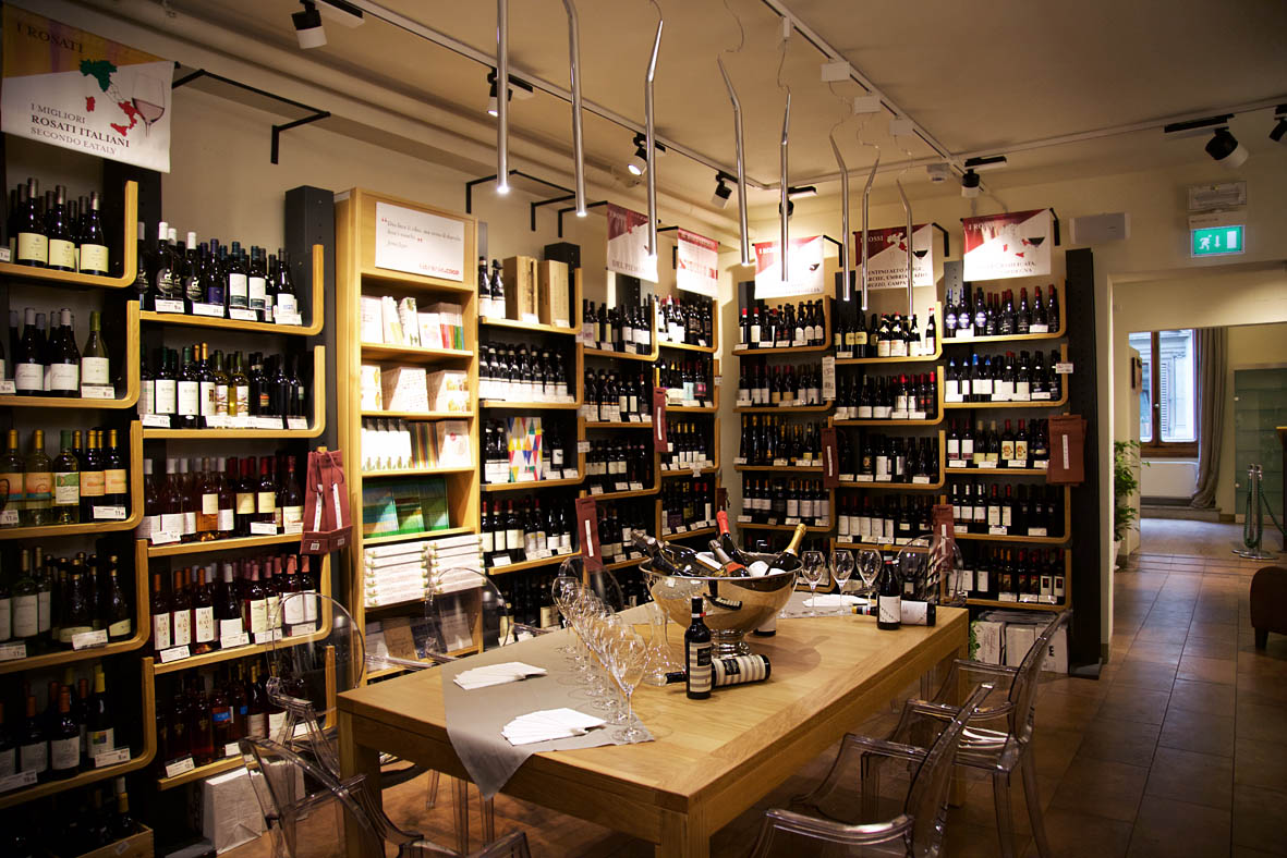 The 600-strong wine room at Eataly Firenze