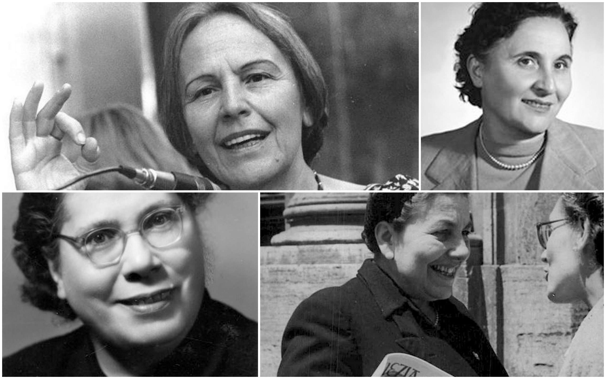 The women who made Italian political history: from top left to bottom right, Leonilde (Nilde) Iotti, Adele Bei, Noce Longo Teresa, Angela Maria Guidi Cingolani  