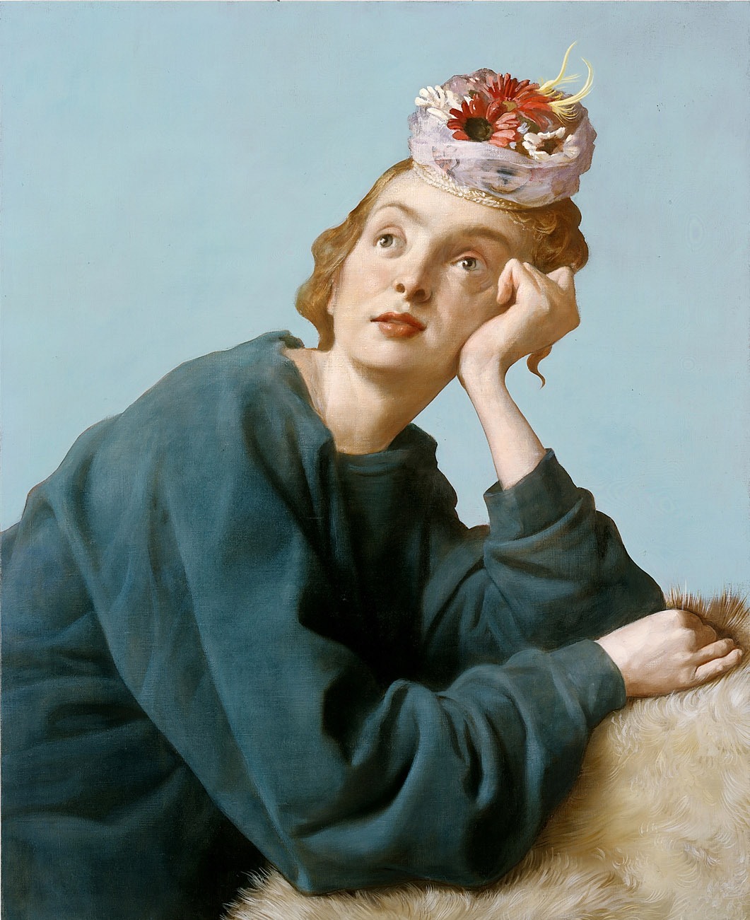 The Penitent, 2004. Oil on canvas. 42 x 34 inches. Private Collection © John Currin. Courtesy Gagosian Gallery. Photography by Rob McKeever