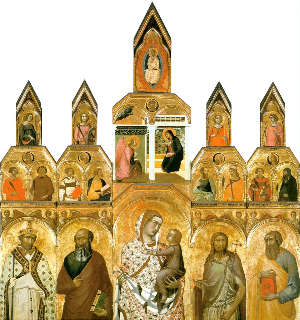 The “Arezzo polyptych” by Lorenzetti, usually the focal point of the Pieve di S. Maria