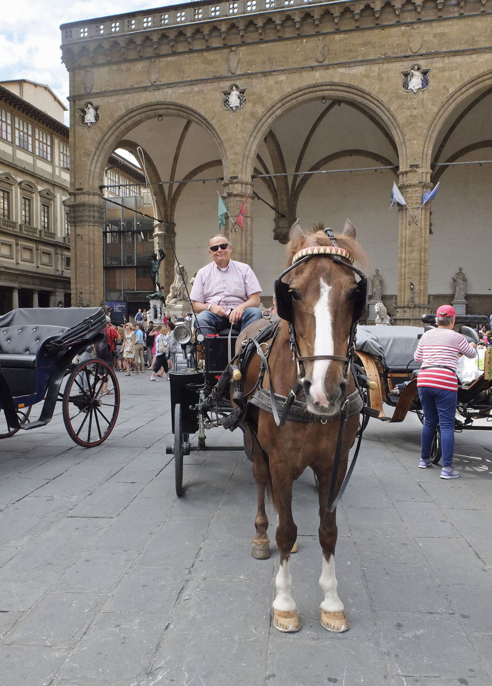 Paolo the horse driver with Don Lurio in piazza della Signoria | Photo Alexandra Korey