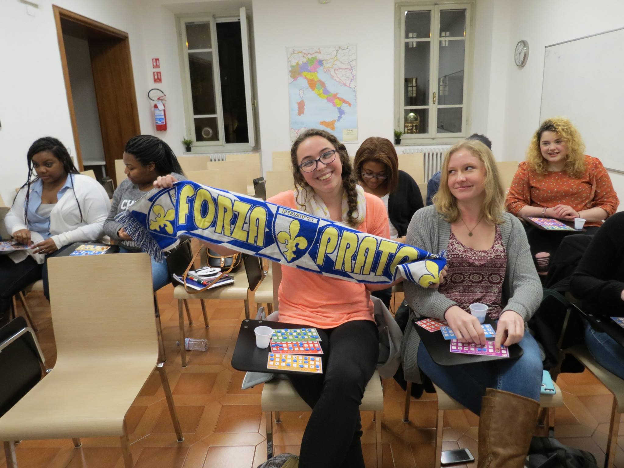 UNH Prato students get into the local spirit with soccer and tombola | Photo University of New Haven Prato Campus page