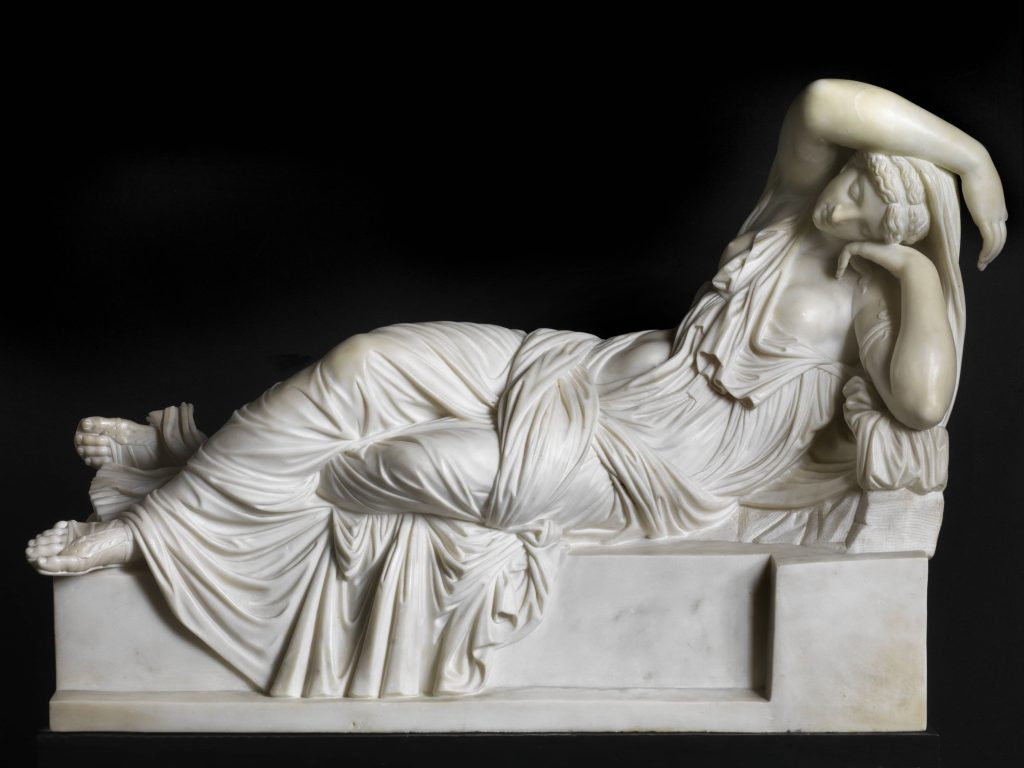Benedetto Cacciatori Carrara 1794 1871 Arianna addormentata marmo scolpito2