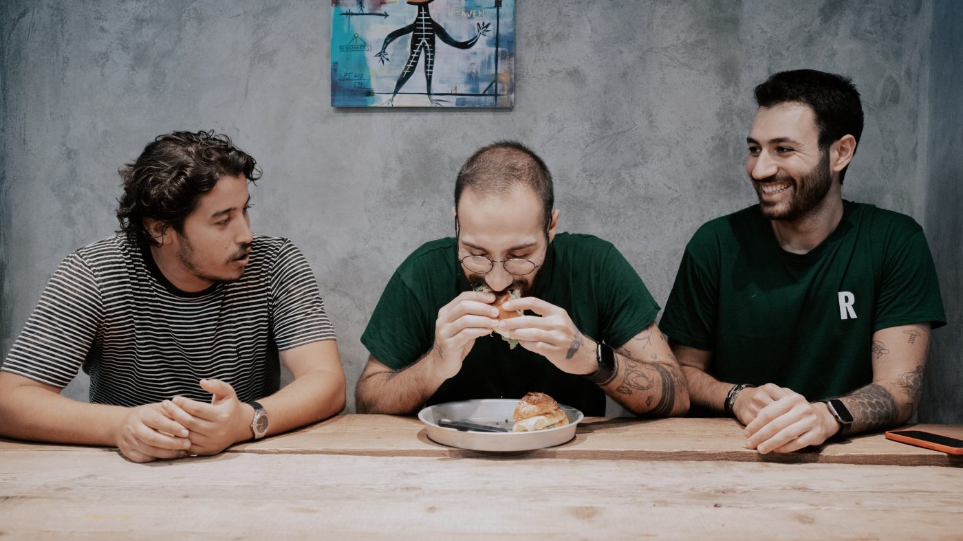 business partners Hamza Zahouani (Albero Café, Santo Falafel) and brothers Elio and Charbel Khalil
