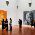 Installation views of Yan Pei-Ming's Painting Histories exhibition at Palazzo Strozzi.