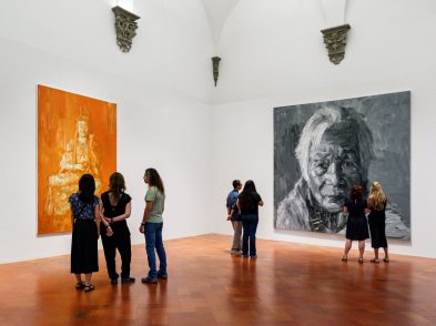 Installation views of Yan Pei-Ming's Painting Histories exhibition at Palazzo Strozzi.