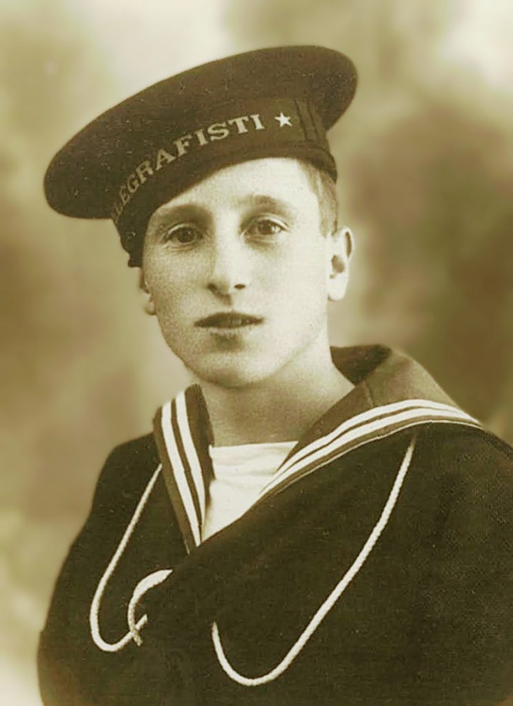 Renato Levi as a young radio operator in the Italian Navy.