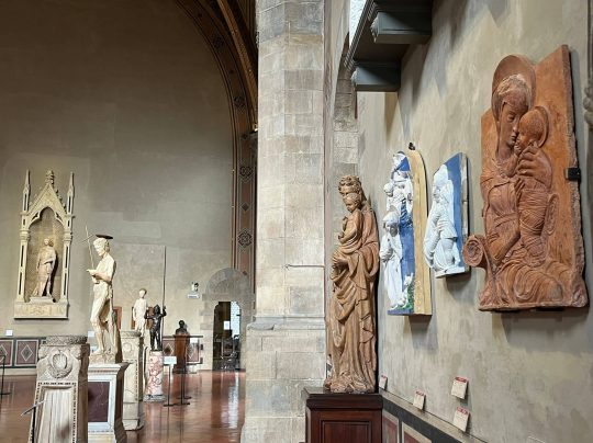 The Madonna of Vie Pietrapiana inside the Donatello Hall, Bargello National Museum