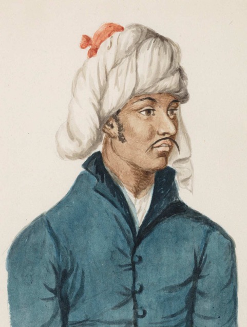 A Member of the Crew of the ‘Dover Castle’, 1798, Anna Tonelli, watercolour on paper, 20 x 21.5cm, Powis Castle, Powys © National Trust Images/John Hammond