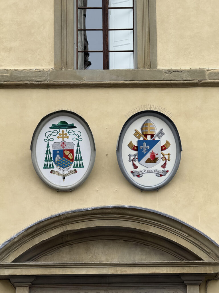 Pope Leo XIV coat of arms added to bishop palace façade | The ...