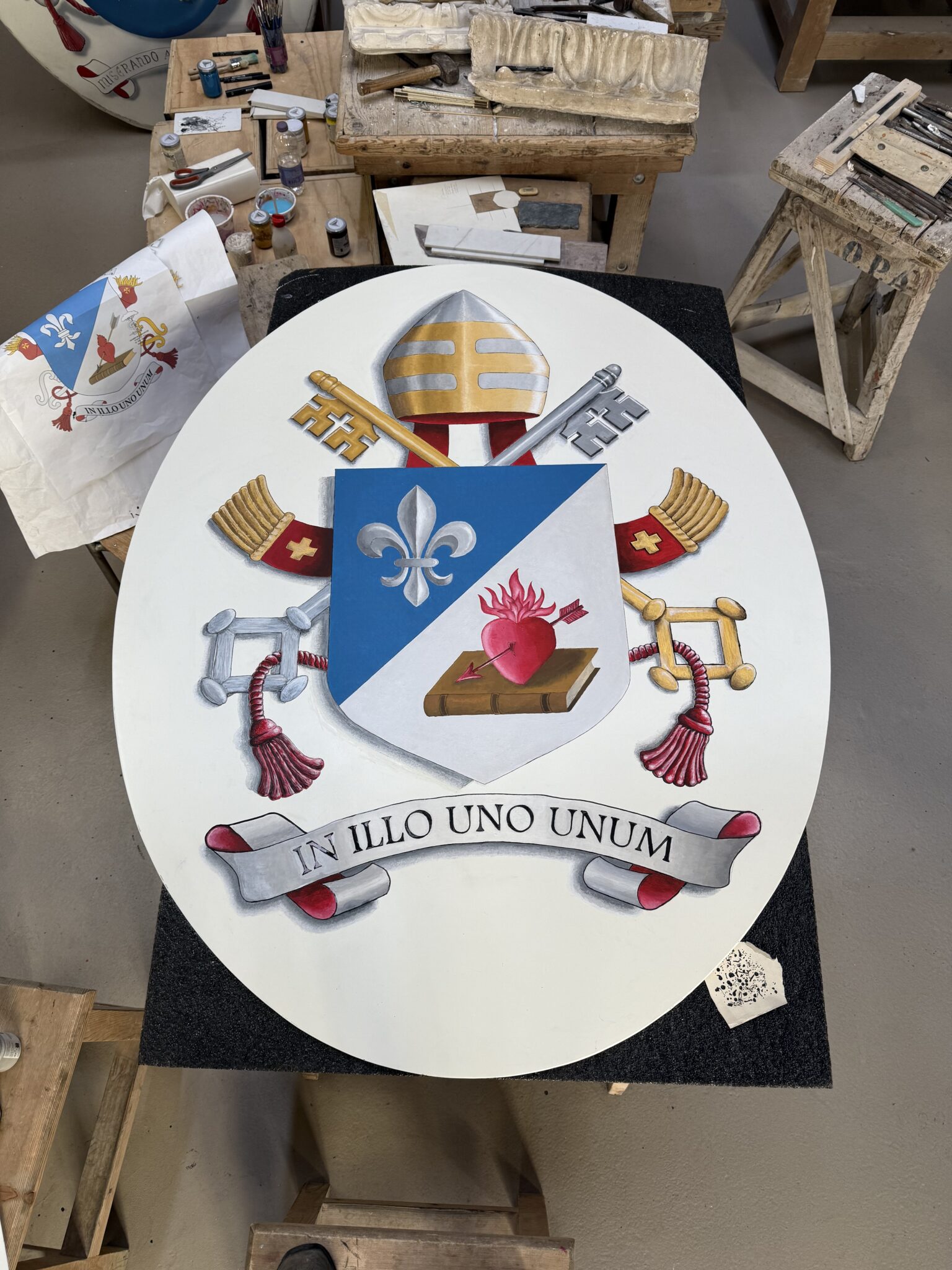 Pope Leo XIV coat of arms added to bishop palace façade | The ...