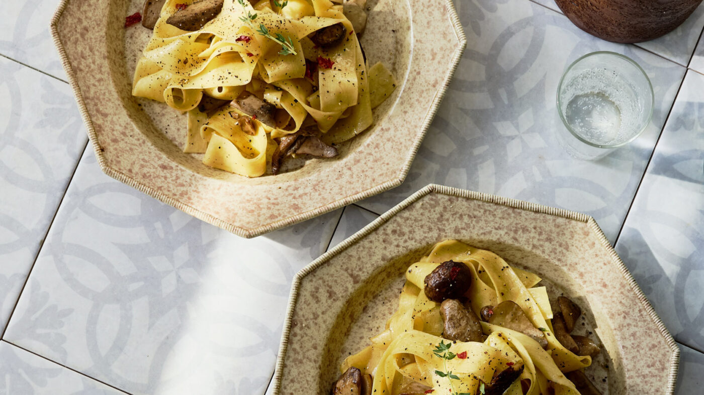 Luciano's tagliatelle with porcini mushrooms ph. Nico Schinco